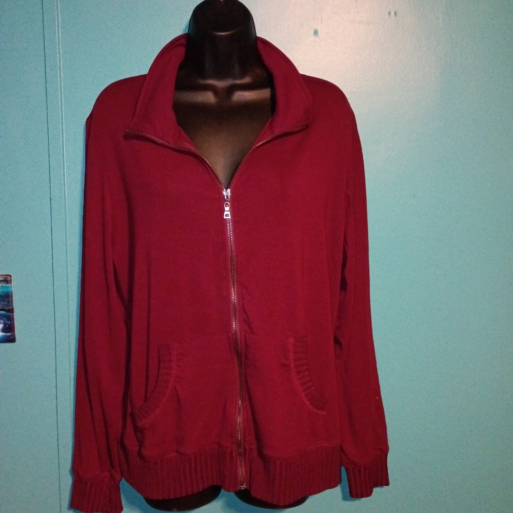 Burgundy Zip Up Top